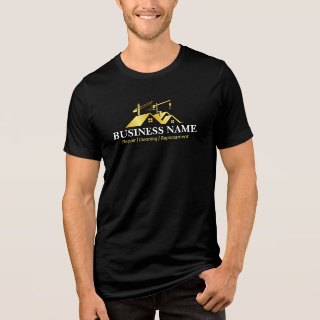 Black Gold Home Building Construction Tri-Blend Shirt (Vorderseite)