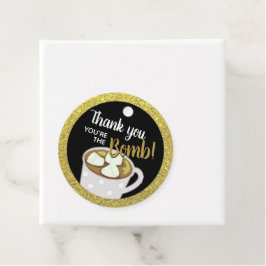 Black Gold Hot Cocoa Bomben | Elegante Hochzeit Geschenkanhänger