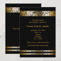 Black & Gold Imitats Marble Elegante Veranstaltung