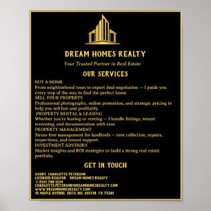 Black & Gold Immobilien Poster