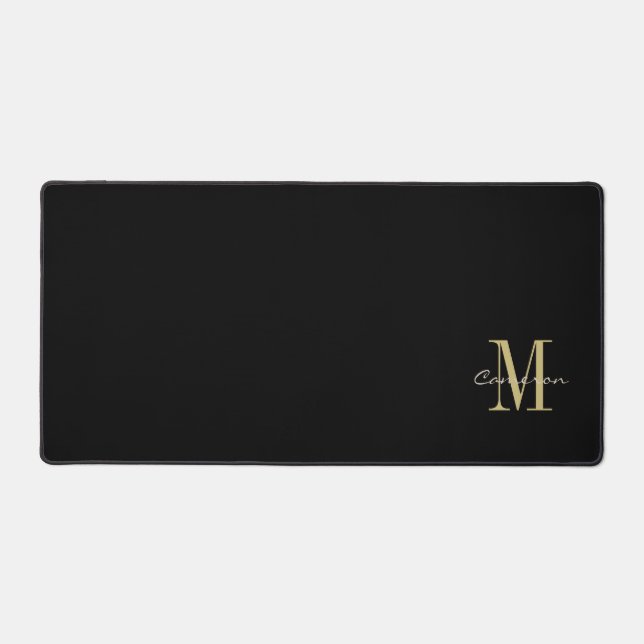 Black Gold Initial et nom cadeau personnalisé (Recto)