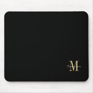 Black Gold Initial und Name Personalisiertes Gesch Mousepad