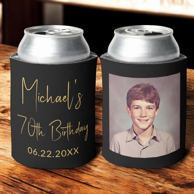 Black Gold Instagram Foto zum 70. Geburtstag Dosenkühler (Von Creator hochgeladen)