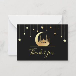 Black Gold Islamic Danke Card Mitteilungskarte