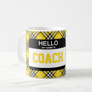 Black Gold Kariert COACH Name Kaffeetasse