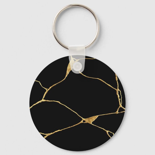 Black Gold Kintsugi Ancient Kintsukuroi Schlüsselanhänger (Vorderseite)