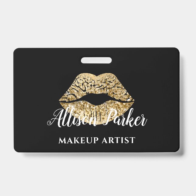 Black Gold Kiss Lips Ausweis (Vorderseite)