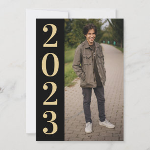 Black Gold Large Number 2022 Grad Open House Einladung