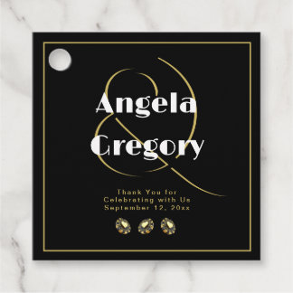 Black Gold Las Vegas Ampersand Casino Wedding Geschenkanhänger