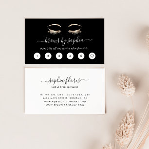 Black & Gold Lashes & Brows Treuekarten Treuekarte