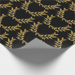 Black Gold Leaf Monogram Elegant Chic Wedding Geschenkpapier<br><div class="desc">Schön schwarz mit goldgelben Glitzer Akzente Packpapier,  dass schick und oh so elegant ist. Imitate Gold. Einfache Eleganz in ihrer besten Form. Minimalistisch und modern.</div>