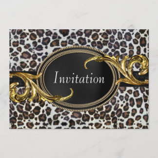 Black Gold Leopard Jeder Anlass Party Einladung