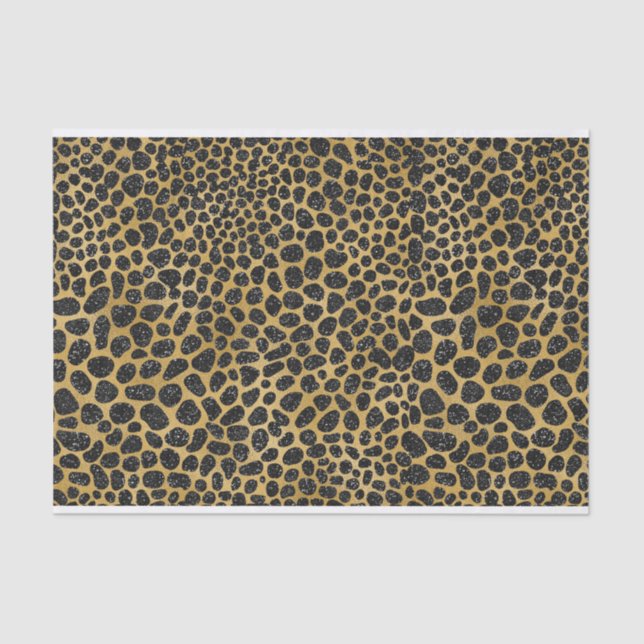 BLACK & GOLD LEOPARD PATTERN SEIDENPAPIER (Vorderseite)
