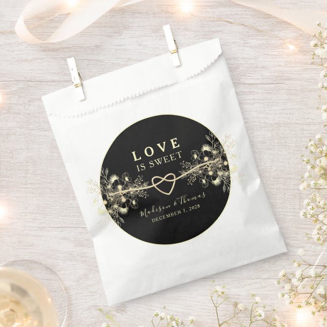 Black Gold Liebe ist süße Gefälligkeitstasche Geschenktütchen (Ausgeschnitten)