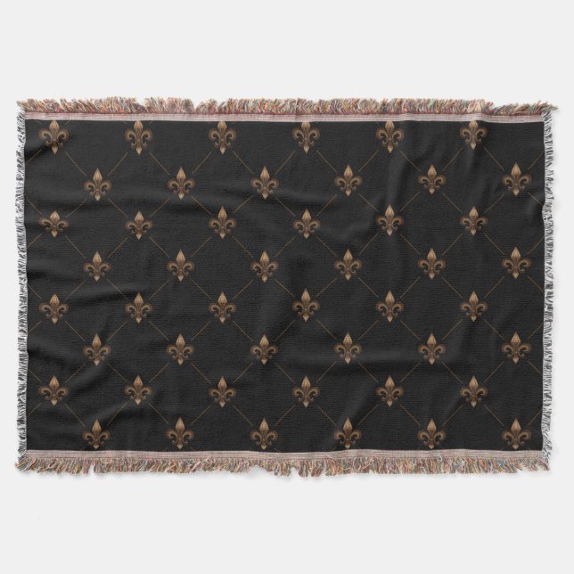 Black Gold Lilie Elegantes Luxusmuster Decke (Vorderseite)
