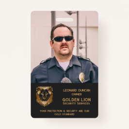 Black Gold Lion Business Logo Photo Employee  Ausweis