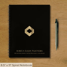 Black Gold Logo Business Notebook Notizbuch