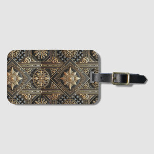 Black & Gold Luxe Barock Gepäckmarke Gepäckanhänger