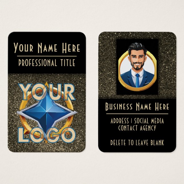 Black Gold Luxury Actors Entertainers Professionne (Devant & derrière)