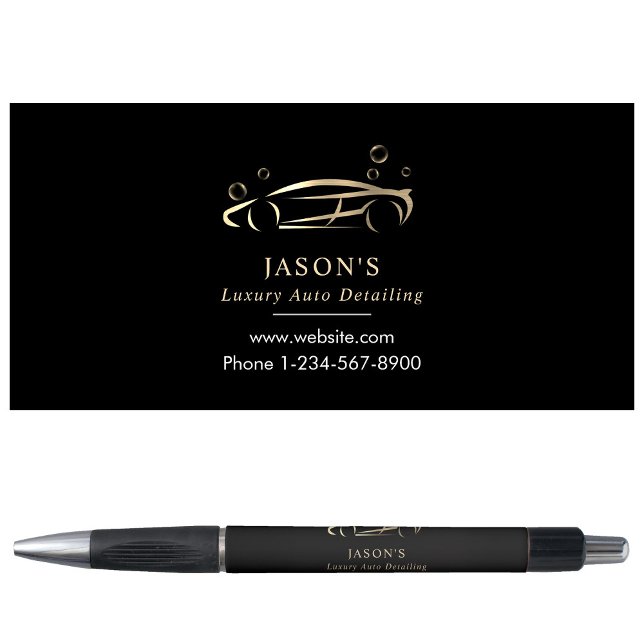 Black & Gold Luxury Auto Detailing Car Cleaning Kugelschreiber (Black & Gold Luxury Auto Detailing Car Cleaning Pen)