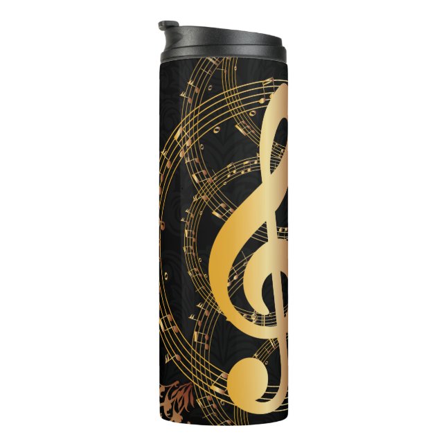 Black Gold Luxury Musiknote Thermosbecher (Nach rechts gedreht)