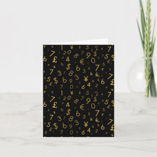 Black Gold Luxury Numbers Währungssymbole Muster Karte