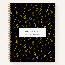 Black Gold Luxury Numbers Währungssymbole Muster