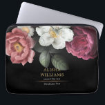Black Gold Luxury Personalisiert Floral Laptopschutzhülle<br><div class="desc">Luxuriöses Personalisiertes Blumenschwarz-Design. Entsprechende Produkte finden Sie in der Luxury Business Floral Kollektion.</div>