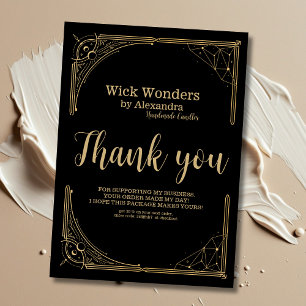 Black Gold Magic Apothecary Candle Dankeskarte