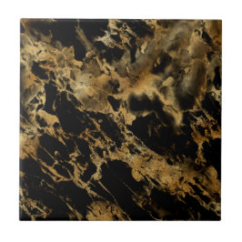 Black Gold Marmor Agate Trendy Chic Fliese