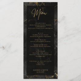 Black Gold Marmor bei Hochzeitsmenü Karte