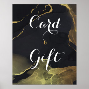 Black & Gold-Marmorkarte & Geschenkposter Poster