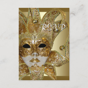 Black Gold Maskenball-Anmeldekarte RSVP Karte