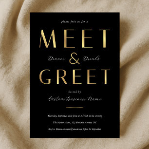 Black & Gold Meet and Greet Networking Geschäft Einladung