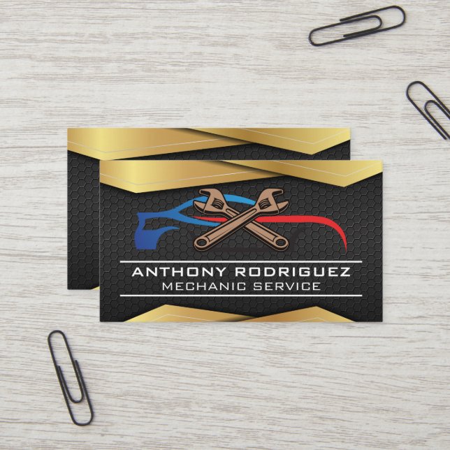 Black Gold Metal | Logo für Sportwagen Visitenkarte (Vorderseite/Rückseite Beispiel)