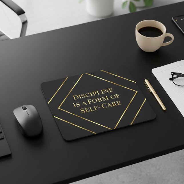 Black & Gold Minimalistisches Büro  Mousepad (Von Creator hochgeladen)