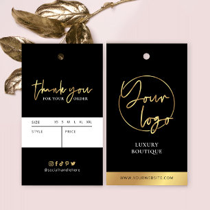 Black & Gold Modern Cloud Hang Tag Preis-Label