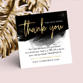 Black & Gold Modern Logo Business Vielen Dank Mitteilungskarte