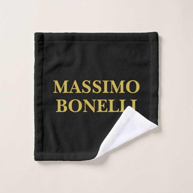 Black Gold Modern Minimalist Elegant Your Name (Gant de toilette)