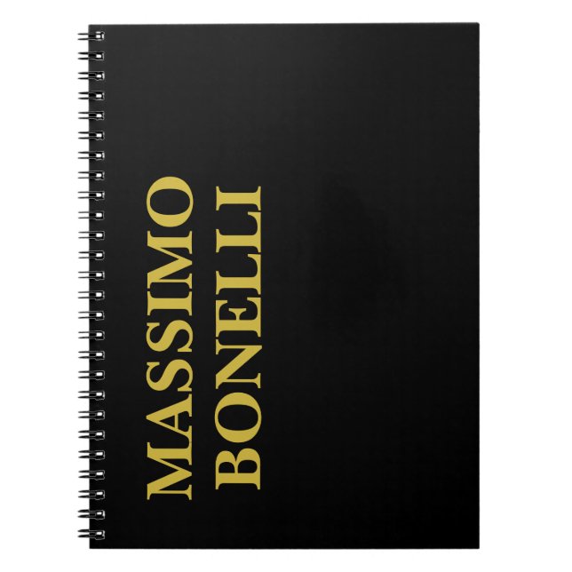 Black Gold Modern Minimalist Elegant Your Name Notizblock (Vorderseite)