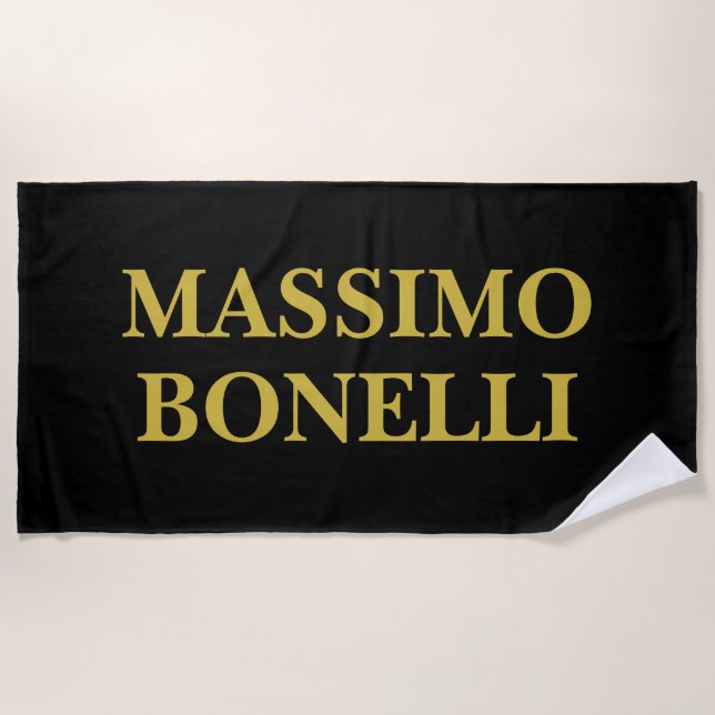 Black Gold Modern Minimalist Elegant Your Name Strandtuch (Vorderseite)