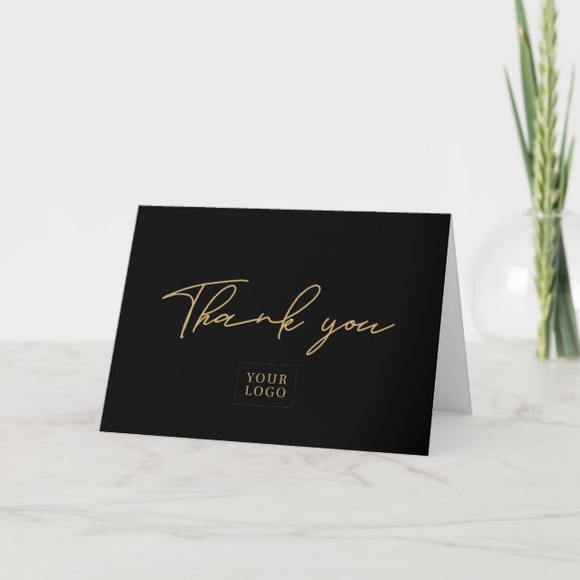 Black & Gold Modernes Business Danke Note Card (Vorderseite)