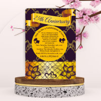 Black & Gold Modernes Herz 25. Hochzeitstag
