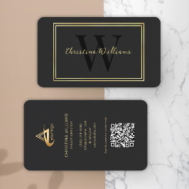Black Gold Modernes Minimalistisches Elegantes Ber Visitenkarte