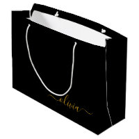 Black Gold Modernes Script Giron Monogram Name