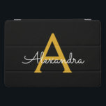 Black Gold Modernes Script Giron Monogram Name iPad Pro Cover<br><div class="desc">Black and Gold Simple Script Monogram Name Laptop Case. Das macht den perfekten 16 Geburtstag,  Hochzeit,  Brautparty,  Jubiläum,  Babydusche oder Junggeselinnen-Abschied Geschenk für jemanden,  der Lieben glamourösen Luxus und schicke Stile.</div>