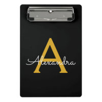 Black Gold Modernes Script Giron Monogram Name