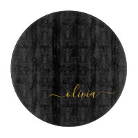 Black Gold Modernes Script Giron Monogram Name