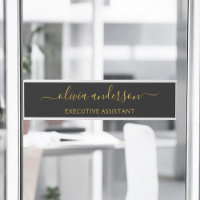 Black Gold Modernes Script Giron Monogram Name