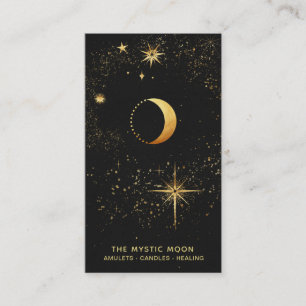 *~* Black Gold Mondstars Mystic Moon Luna Visitenkarte